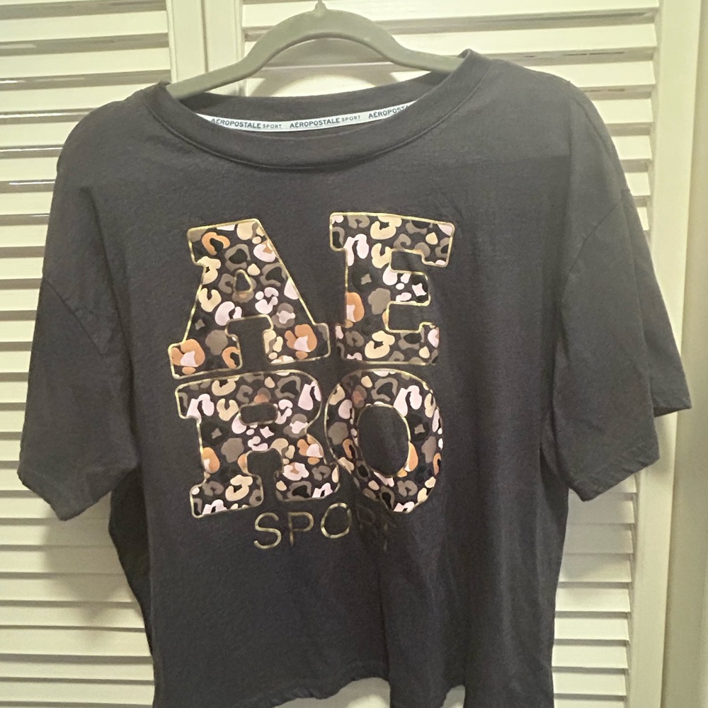 Aeropostale Black Leopard Print Kids T-Shirt